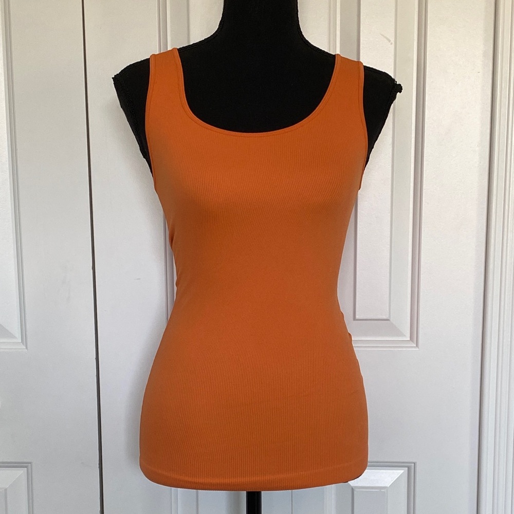 Y2K Sugarlips One Size Fits Most Nylon Spandex Orange Ribbed Tank Top